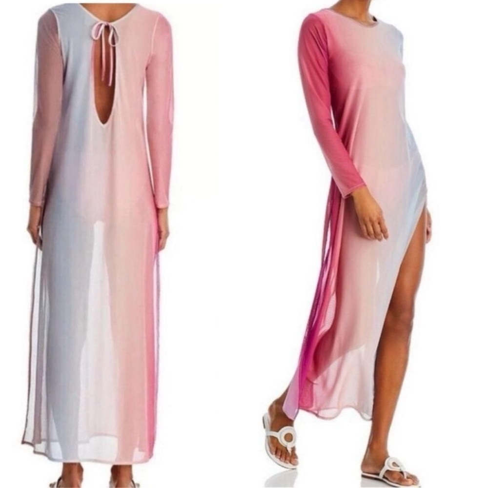 Peixoto Desert Sunset Gemma Sheer Mesh Dress Swim Cover Up Maxi
